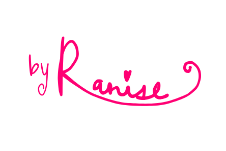 Pink 'by Ranise' logo on a white background